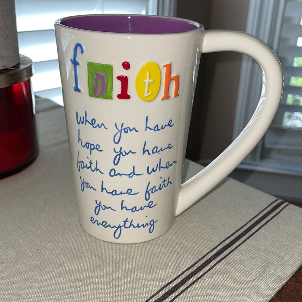 Sandra Magsamen Coffee Mug. “FAITH”   EUC